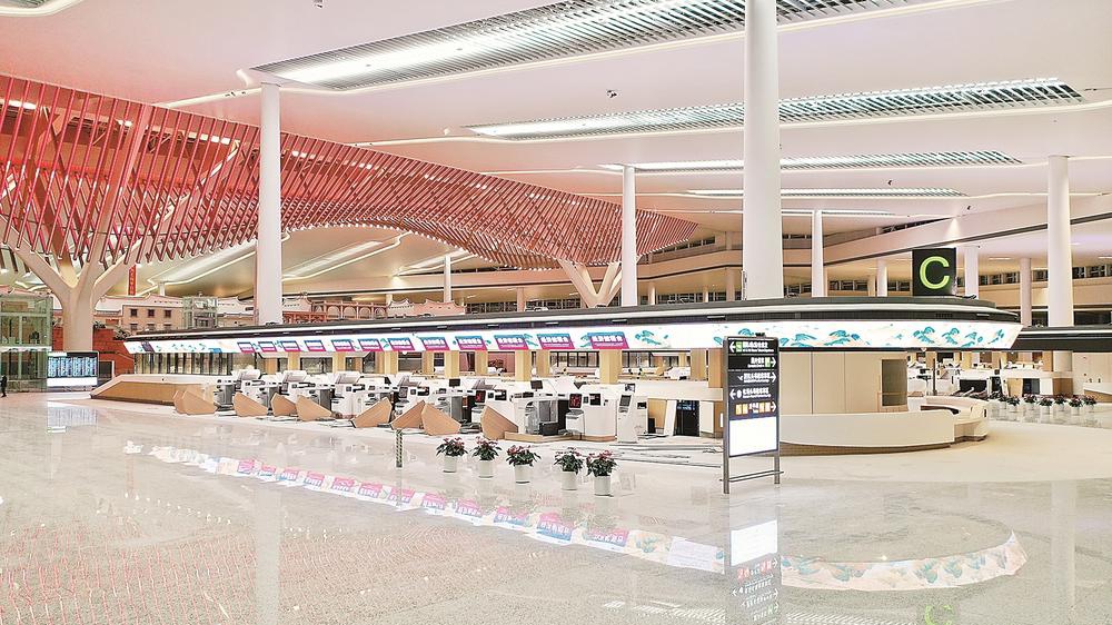 厦门翔安国际机场航站楼内部装修完成